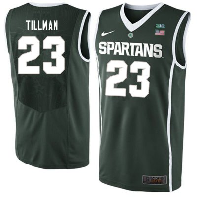 Men Michigan State Spartans NCAA #23 Xavier Tillman Green Authentic Nike Stitched College Basketball Jersey GA32Z42SY